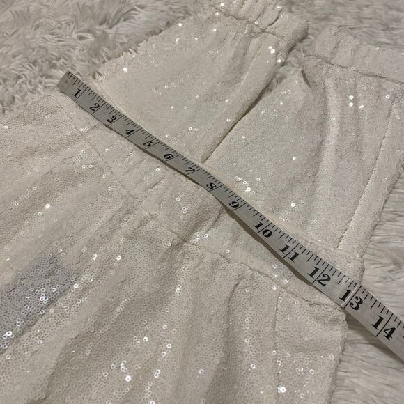 NEW Bebe Sequin Joggers in White Extra Small - Picture 3 of 7